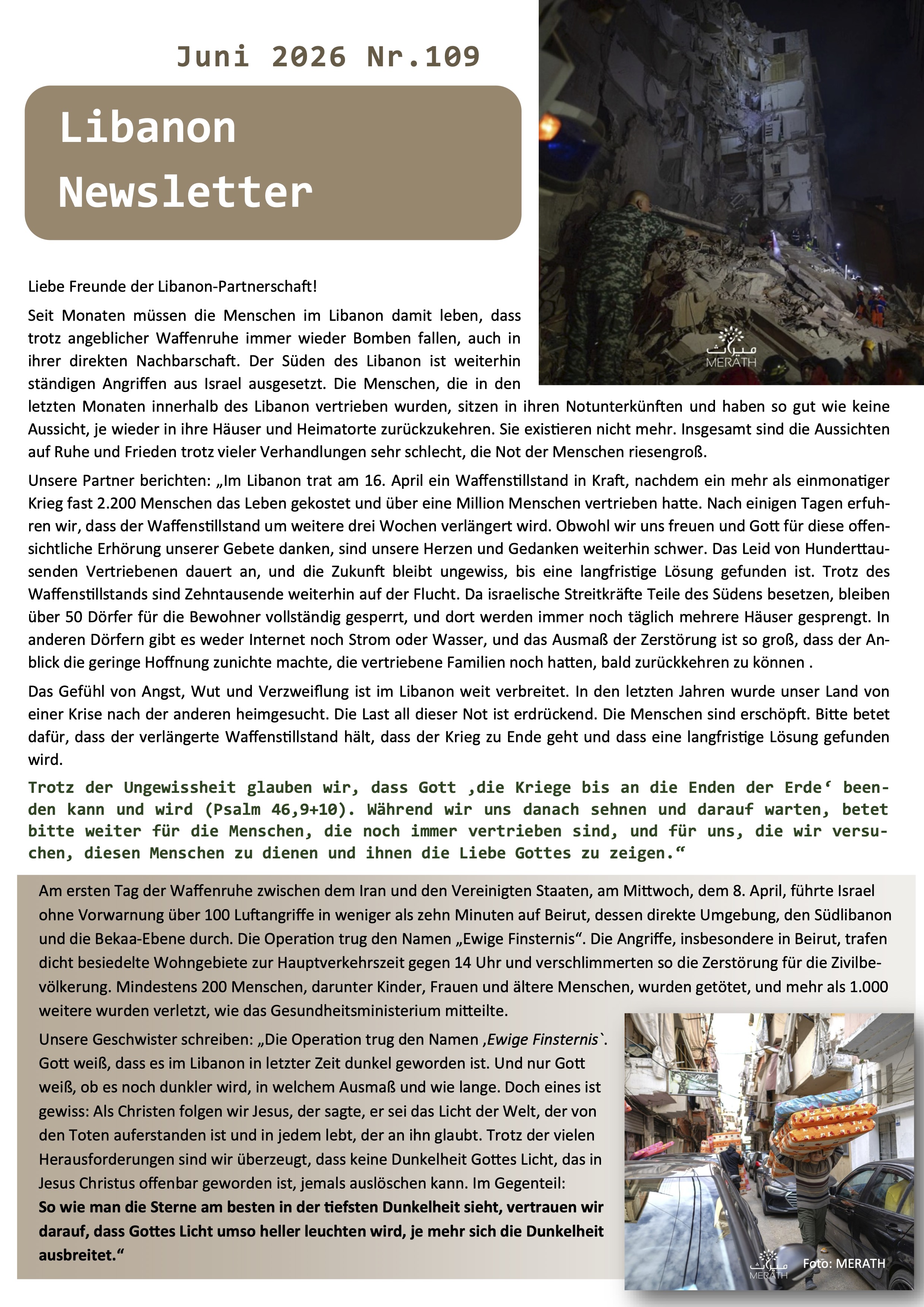 libanon newsletter juni 2026